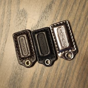 Coach Mini Hangtags Black Brown and Silver